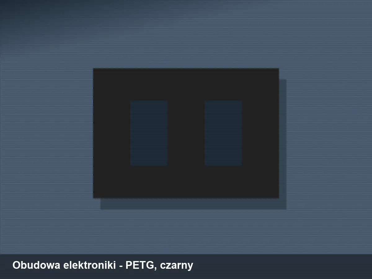 Obudowa elektroniki — przykładowa wizualizacja wydruku 3D z materiału PETG, kolor czarny