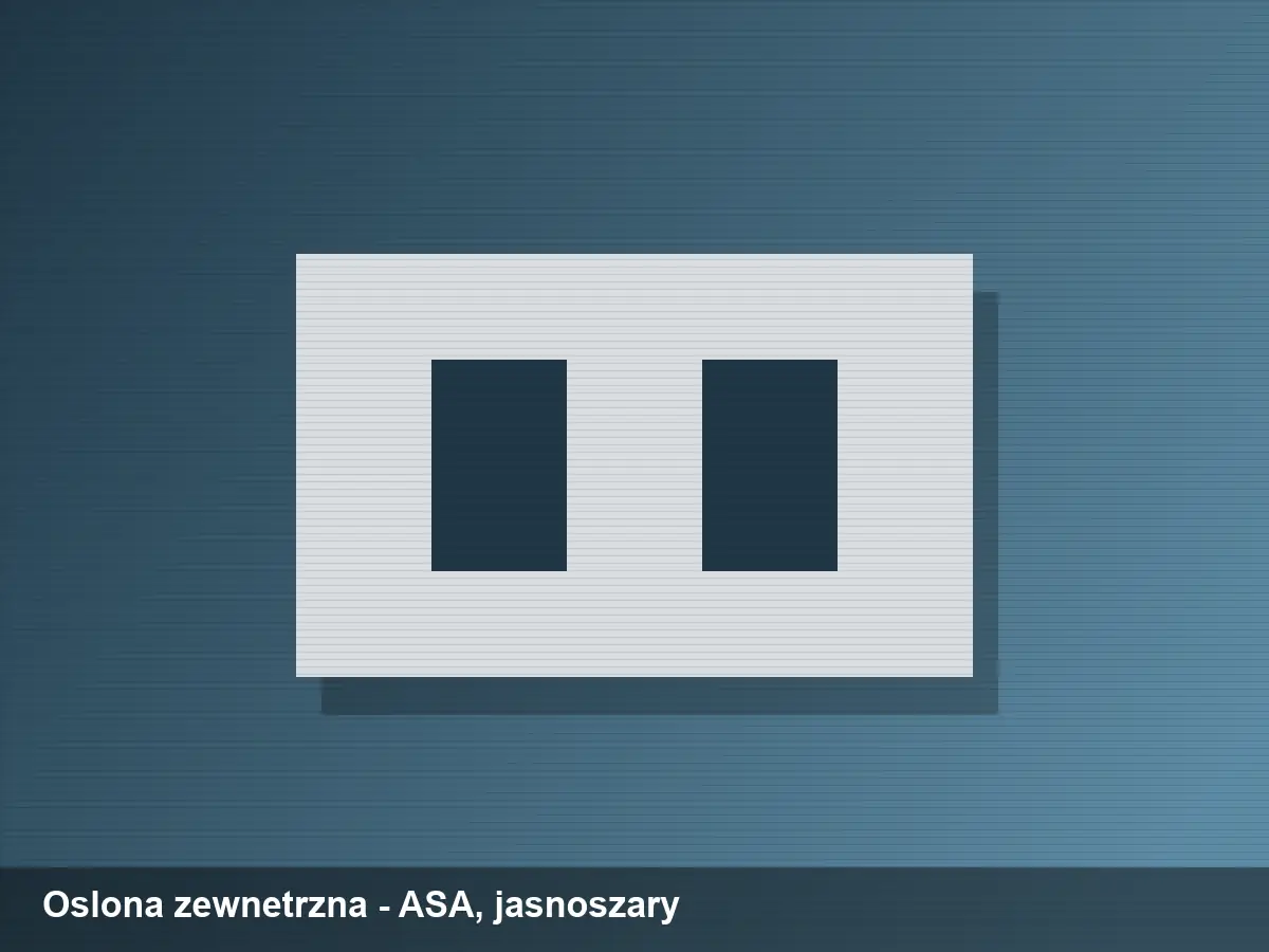 Osłona czujnika do pracy na zewnątrz — przykładowa wizualizacja wydruku 3D z materiału ASA, kolor jasnoszary